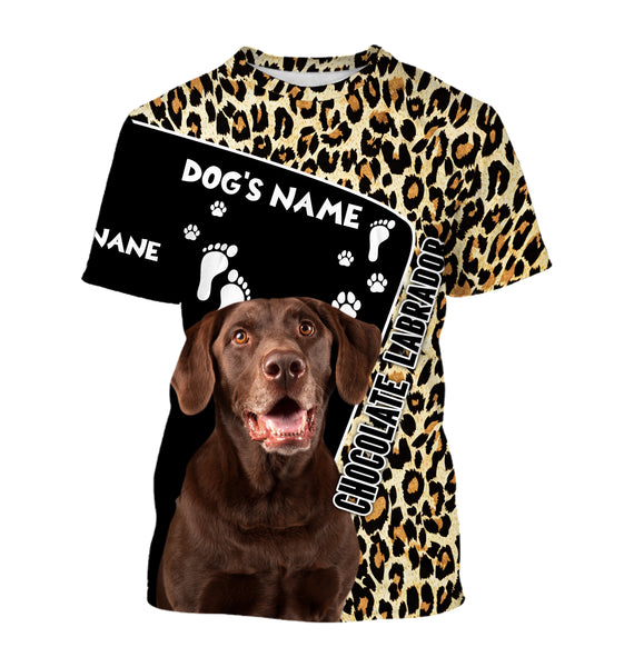 Chocolate Labrador Custom Name 3D All over printed Shirt, Cute Labrador Retriever Dog, Personalized Gift for Dog Owner - FSD2817