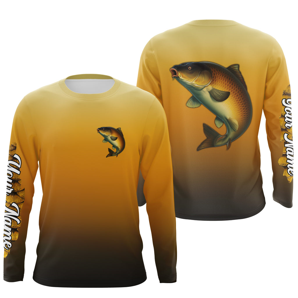Carp fishing Custom Name sun protection long sleeve fishing jersey, Ca –  Myfihu