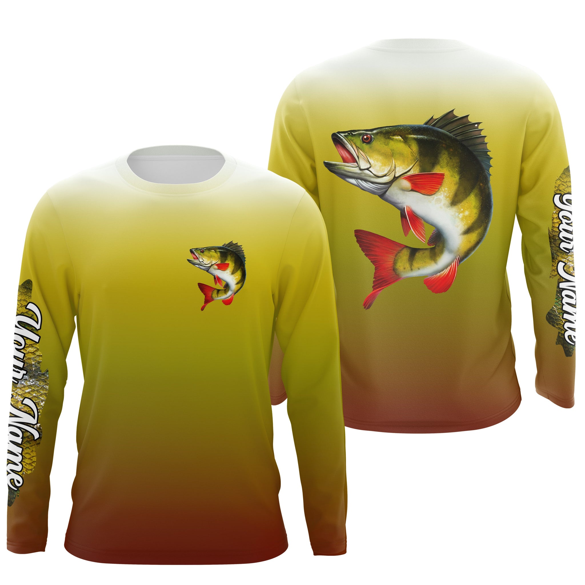 Yellow Perch fishing Custom sun protection long sleeve fishing jersey, –  Myfihu