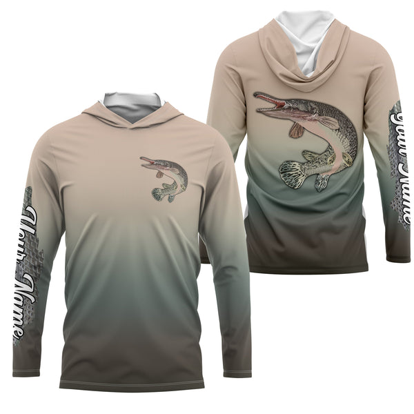 Alligator Gar fishing Custom sun protection long sleeve fishing jersey, Alligator Gar fishing shirts NQS4051