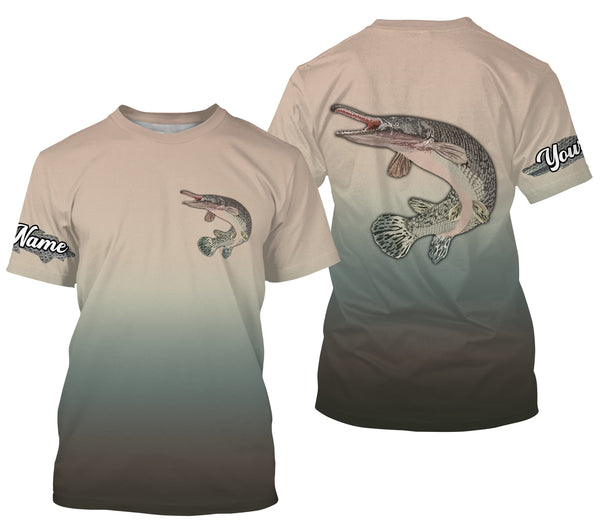 Alligator Gar fishing Custom sun protection long sleeve fishing jersey, Alligator Gar fishing shirts NQS4051
