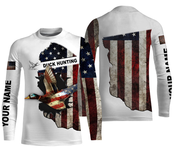 Duck hunting American flag patriotic legend duck hunter 3d shirts- personalized duck hunting hoodie, sweatshirt, shirts for men, women, kid NQSD24