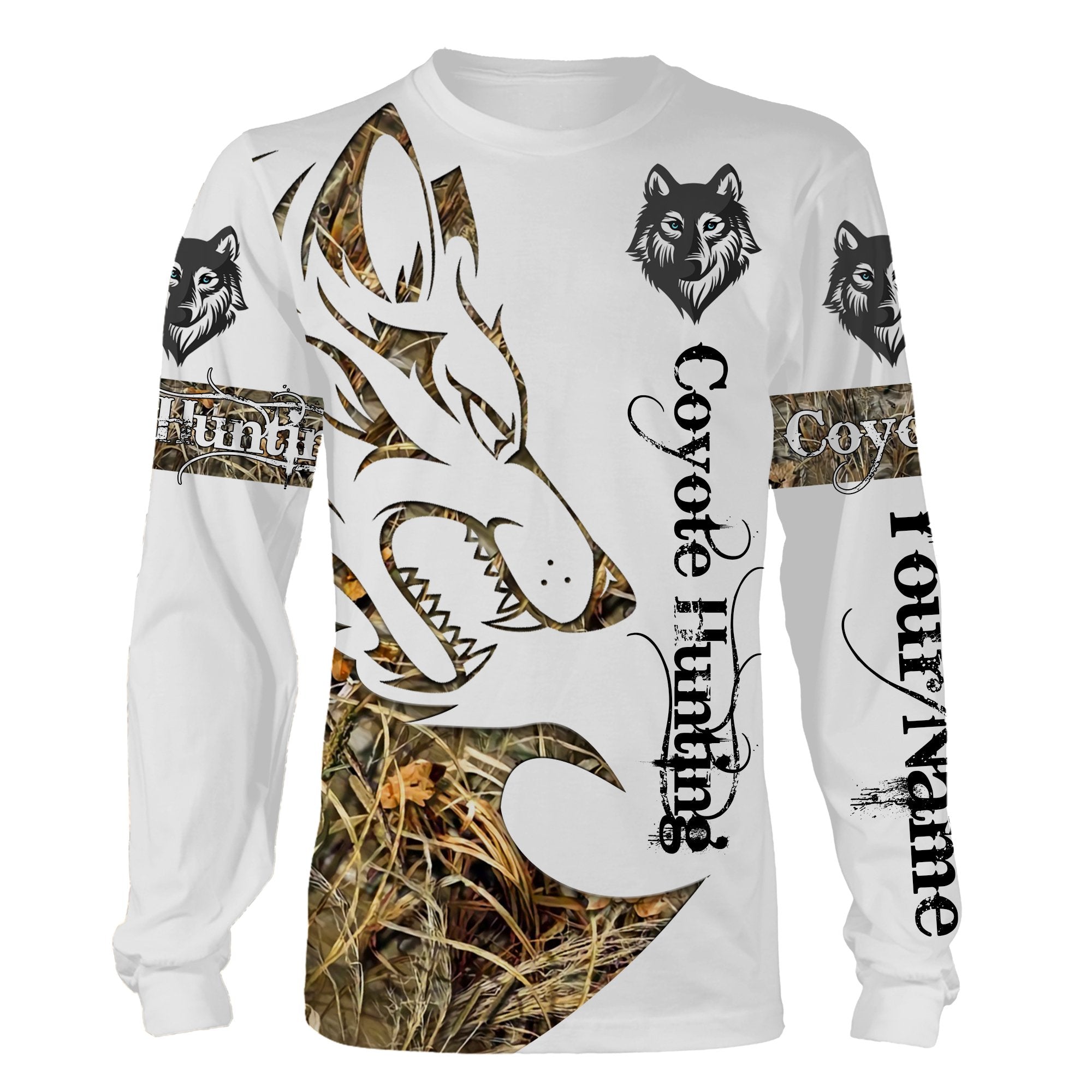Predator Coyote Hunting Camouflage Custom Name 3D All Over Print