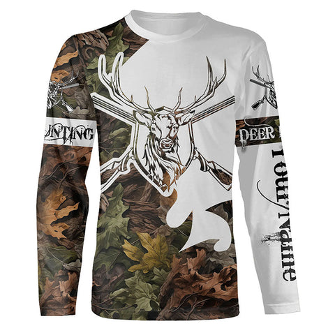 Deer hunting skull reaper camouflage Customize 3D All Over Printed Shirts, Hunting gift For men, women NQS6815