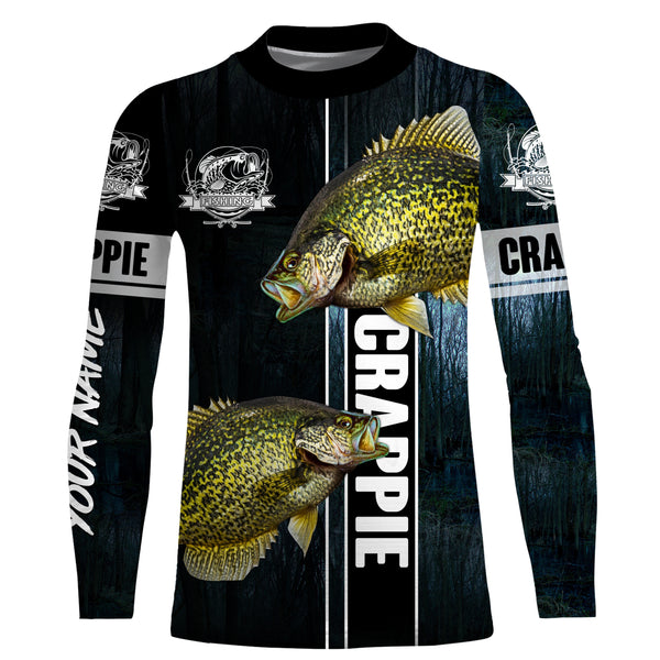 Crappie Fishing blue camo fish on custom name UV protection UPF 30+ quick dry Shirts custom fishing shirts NQS2783