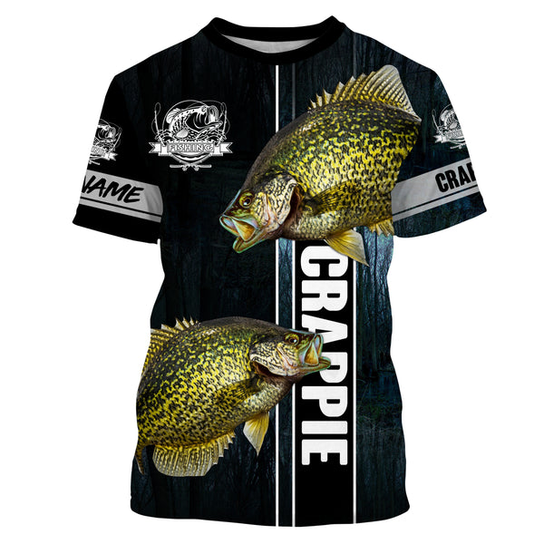Crappie Fishing blue camo fish on custom name UV protection UPF 30+ quick dry Shirts custom fishing shirts NQS2783