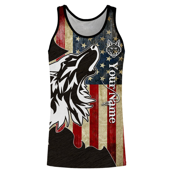 Coyote Hunting Camo American flag patriotic coyote tattoo hunting clothes Customize Name 3D All Over Printed Shirts gift For coyote Hunters NQS1406