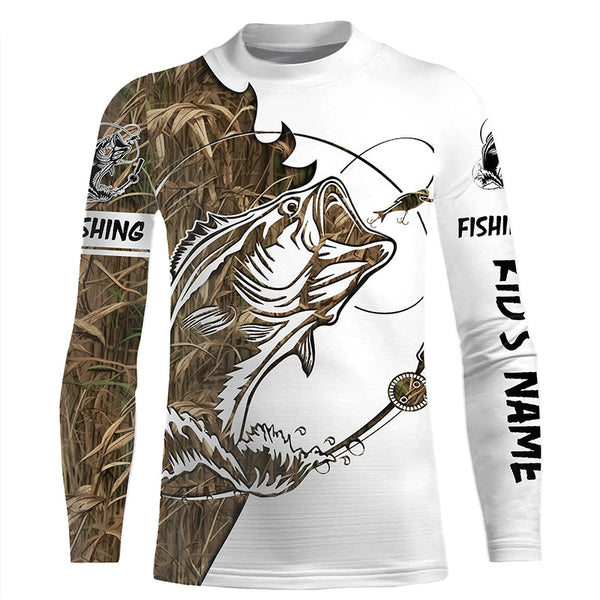 Largemouth Bass fishing tattoo camo fishing team bass shirts for men custom Performance shirt NQSD87