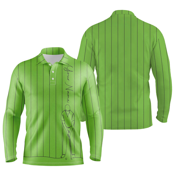 Personalized mens golf polo shirts custom name golf tops mens, golf gifts for men | Green NQS4654