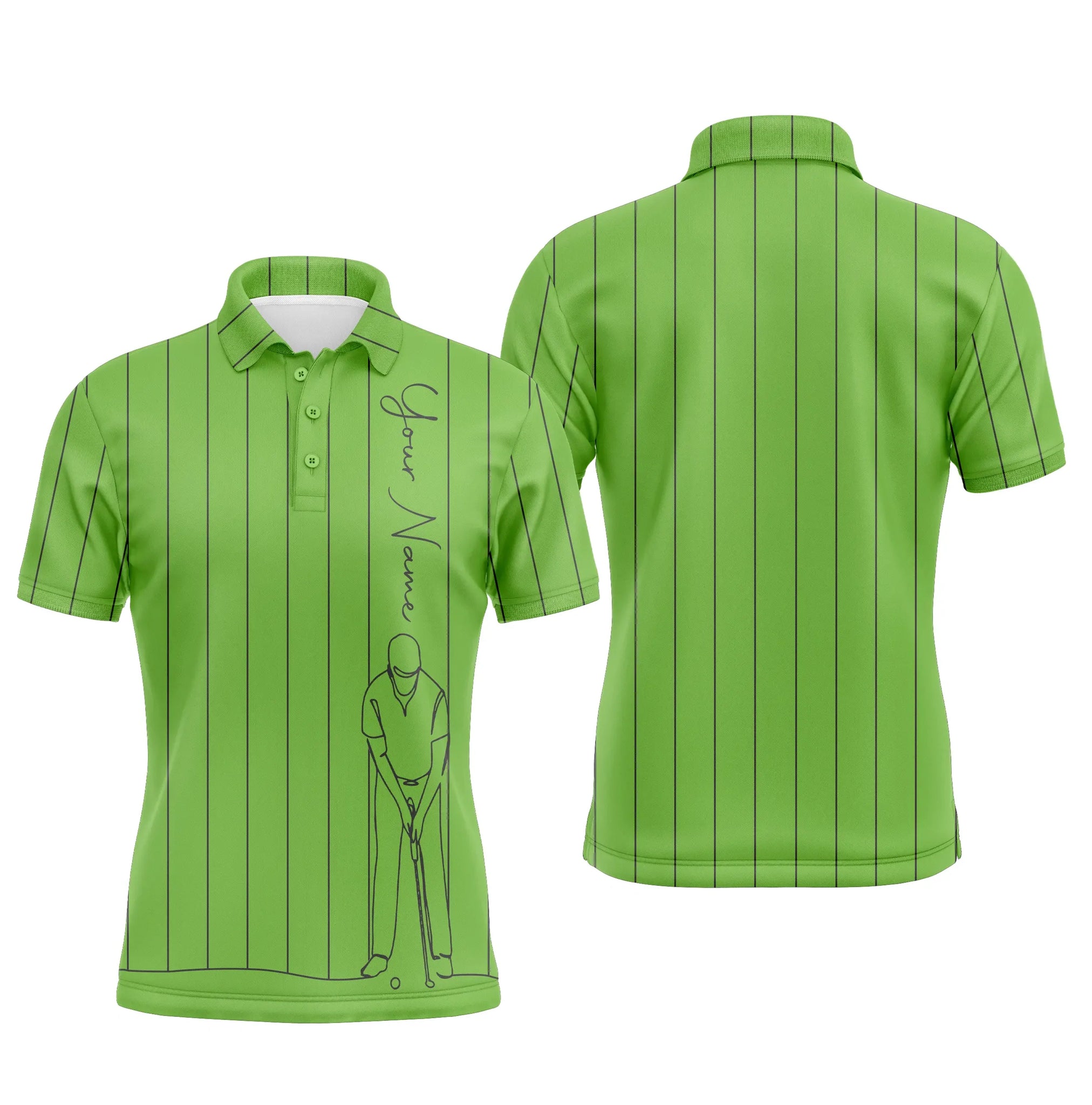 Personalized mens golf polo shirts custom name golf tops mens, golf gifts for men | Green NQS4654