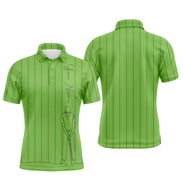 Personalized mens golf polo shirts custom name golf tops mens, golf gifts for men | Green NQS4654