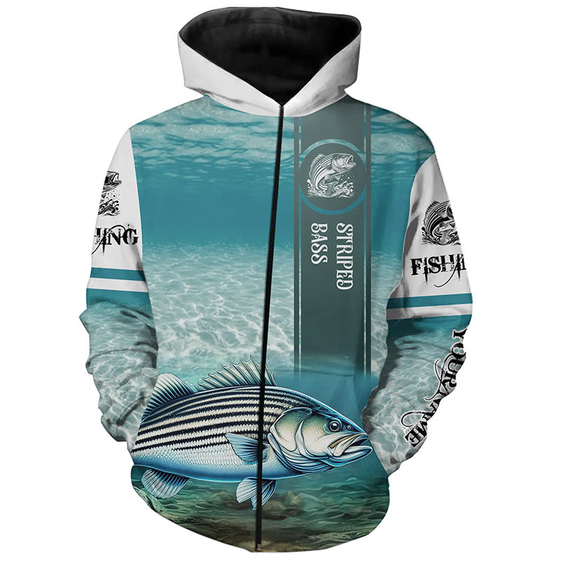 Striped Bass Fishing Wrap around bubbles Customize name All over print  shirts - personalized funny fishing shirts for men, women and kid - IPH1156  - Love My Family Forever
