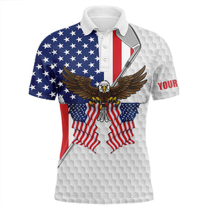 American flag Eagle white Mens golf polo shirts custom golf clubs patriotic golf shirt for women NQS5719