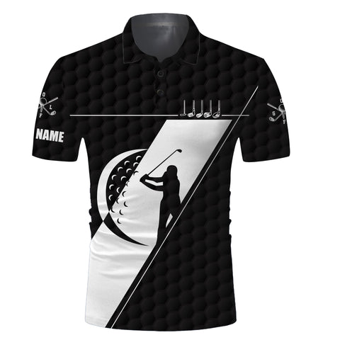 Black & white golf polo shirts custom name golf clubs mens golf tops NQS3465