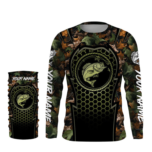 Bass Fishing camouflage UV protection quick dry Custom long sleeves fishing shirt NQS2640