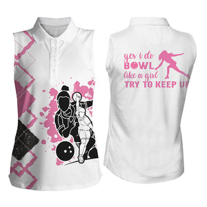 Sleeveless polo bowling shirts for women yes I do bowl like a girl, try to keep up NQS4559