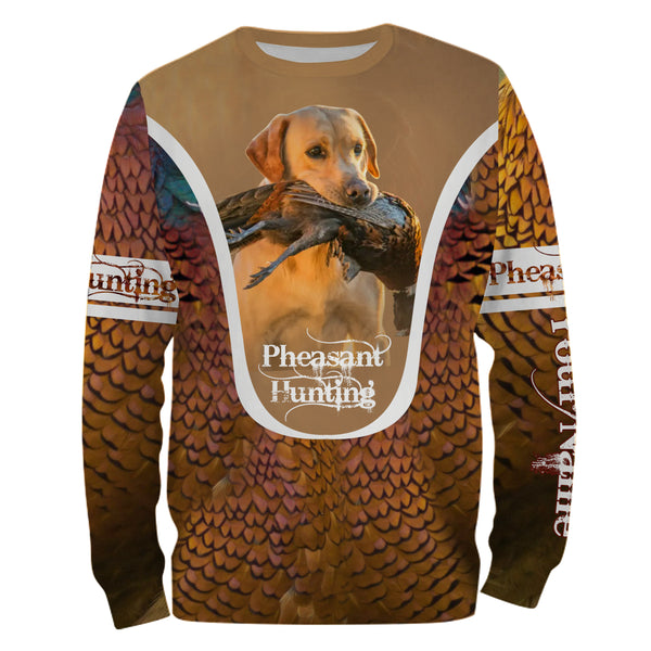 Yellow Labs Pheasant hunting dog Custom name All over print Shirts, Personalized hunting gifts FSD3997