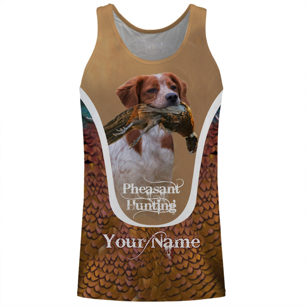 Brittany Pheasant hunting dog Custom name All over print Shirts, Personalized Hunting gifts FSD4000