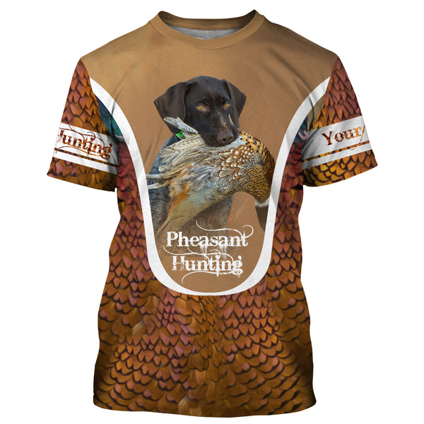 Deutsch Drahthaar Pheasant hunting dog Custom name All over print Shirts, Personalized Hunting gifts FSD4003