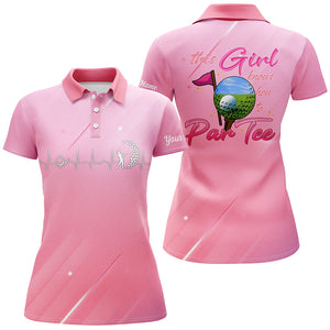 Pink gradient Womens golf polo shirt custom name this girl knows how to par tee, golf gifts for girl NQS5471