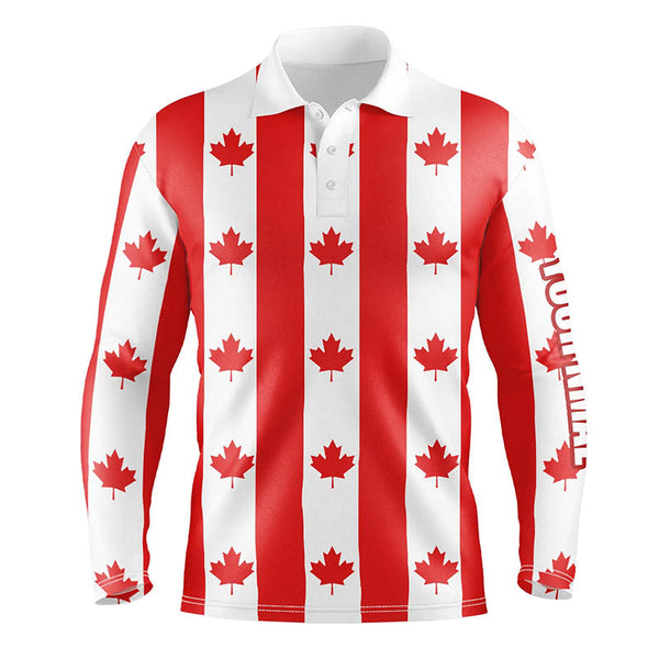 Canadian flag patriotic Mens golf polo shirts custom Canada golf shirts for men, golf outfit men NQS5748