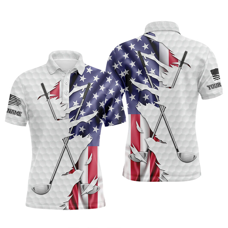 Red, white, and blue American flag men golf polo shirts custom patriot ...