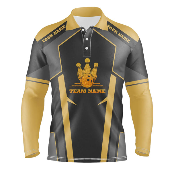 Bowling polo shirts for men custom bowling team jerseys, bowling gifts for bowlers | Yellow NQS4746