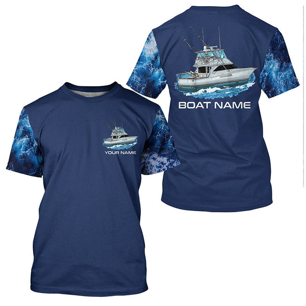 Blue ocean deep fishing charters Custom Fishing Boat name sun protection long sleeve Fishing Shirts NQS6169