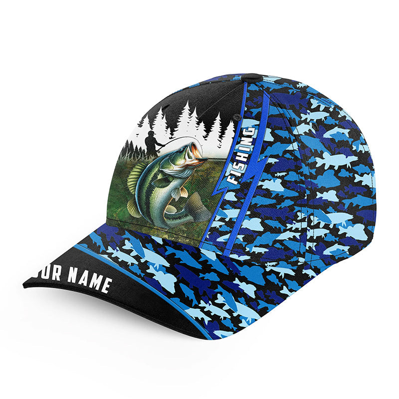 Largemouth bass fishing hats for men, women custom name baseball best –  Myfihu