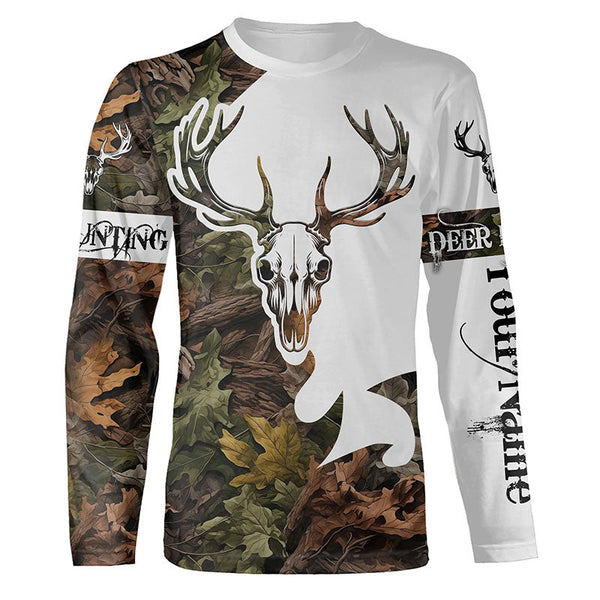 Deer skull reaper hunting big game camouflage hunting clothes Customize 3D All Over Printed Shirts NQS1044