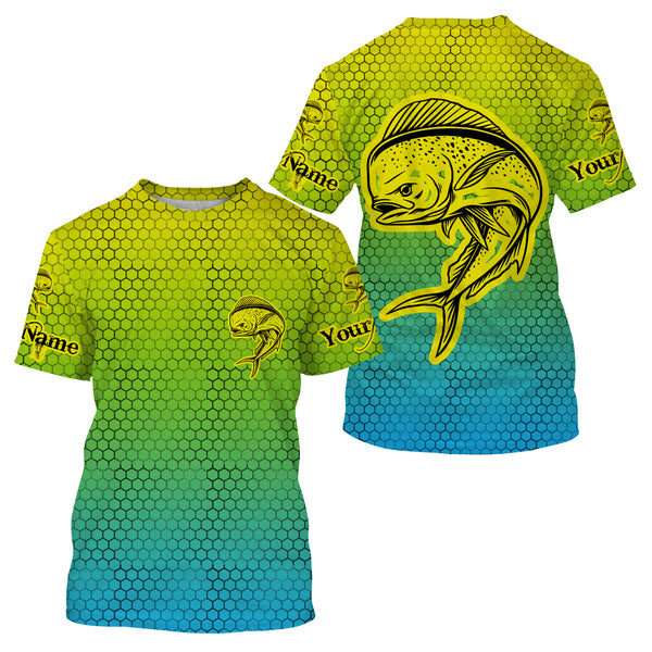 Mahi Mahi Custom Long Sleeve performance Fishing Shirts, Mahi Mahi Fishing jerseys  IPHW3023