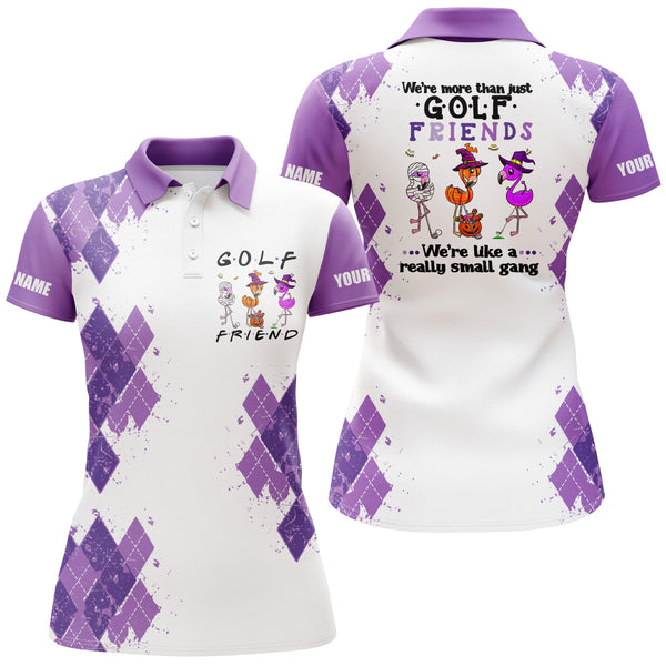 Funny Halloween golf shirt custom we're more than just golf friends we're like a really small gang NQS3833