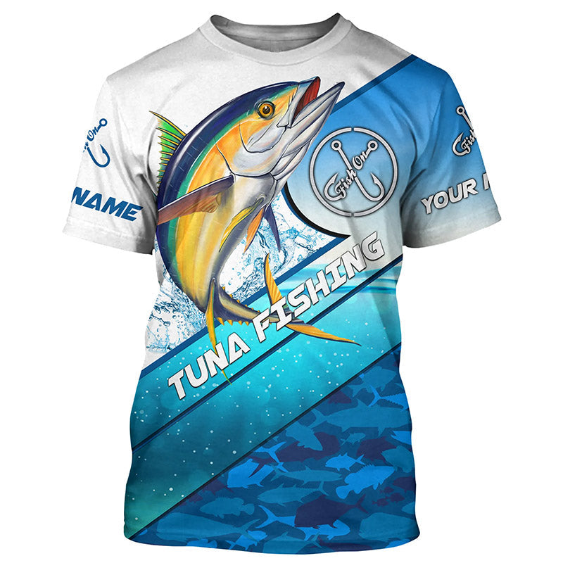 Tuna fishing blue sea camo UV protection long sleeve fishing shirts, c –  Myfihu
