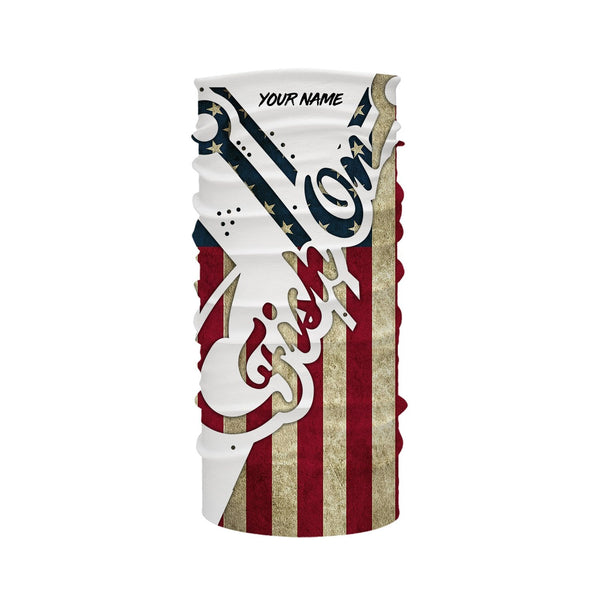 American flag Fish on patriotic fishing 3dfish UV long sleeve shirts Custom name UPF 30+ quick dry fishing apparel NQS1753