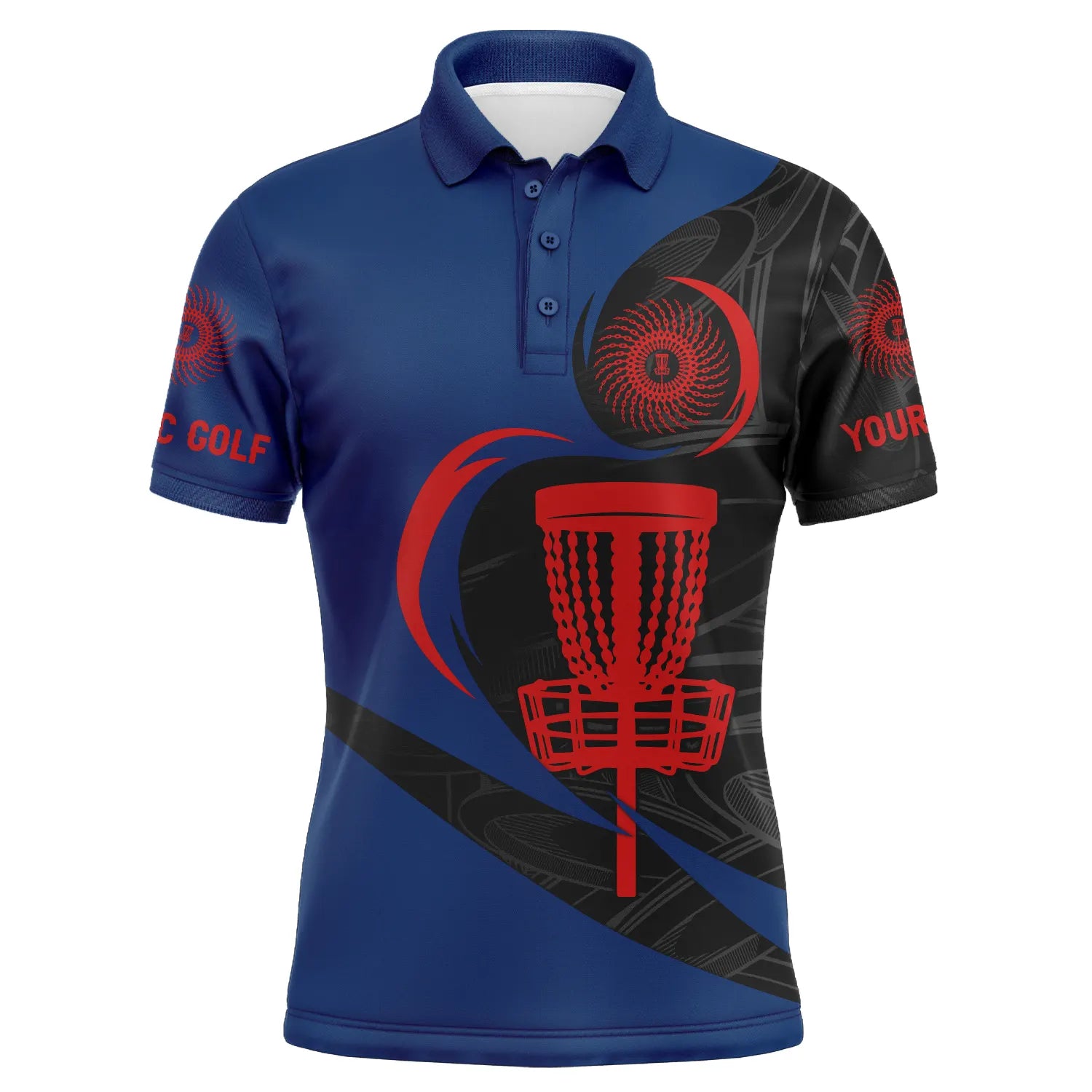 Disc golf basket Men polo shirts custom name disc golf polo shirts for men, disc golfing gifts | Blue NQS4694