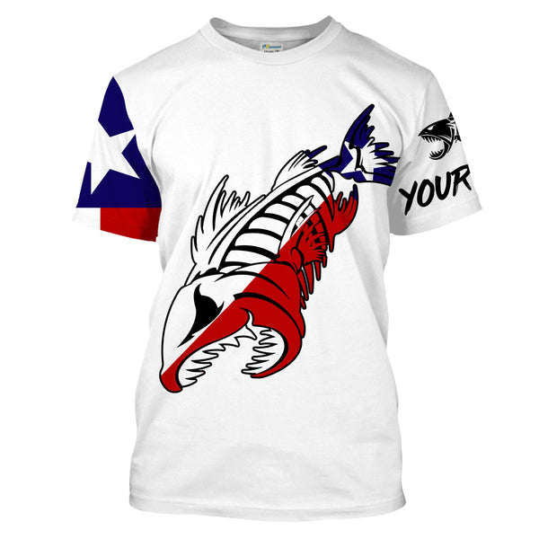 Fish reaper Fishing Texas Flag patriotic Customize Name UV protection quick dry long sleeves fishing shirts UPF 30+ NQS2241