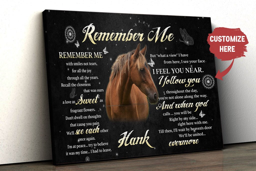 Horse Memorial Gifts - Canvas Personalized