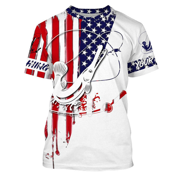 Alligator Gar Fishing Shirt American flag Gar fishing apparel, Personalized Patriotic fishing gifts FSD3362