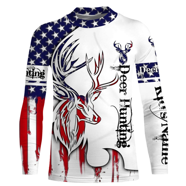 American Deer Hunter Patriotic Shirt, T-shirt, Long Sleeve, Hoodie For men Women, Personalized Gifts FSD3048