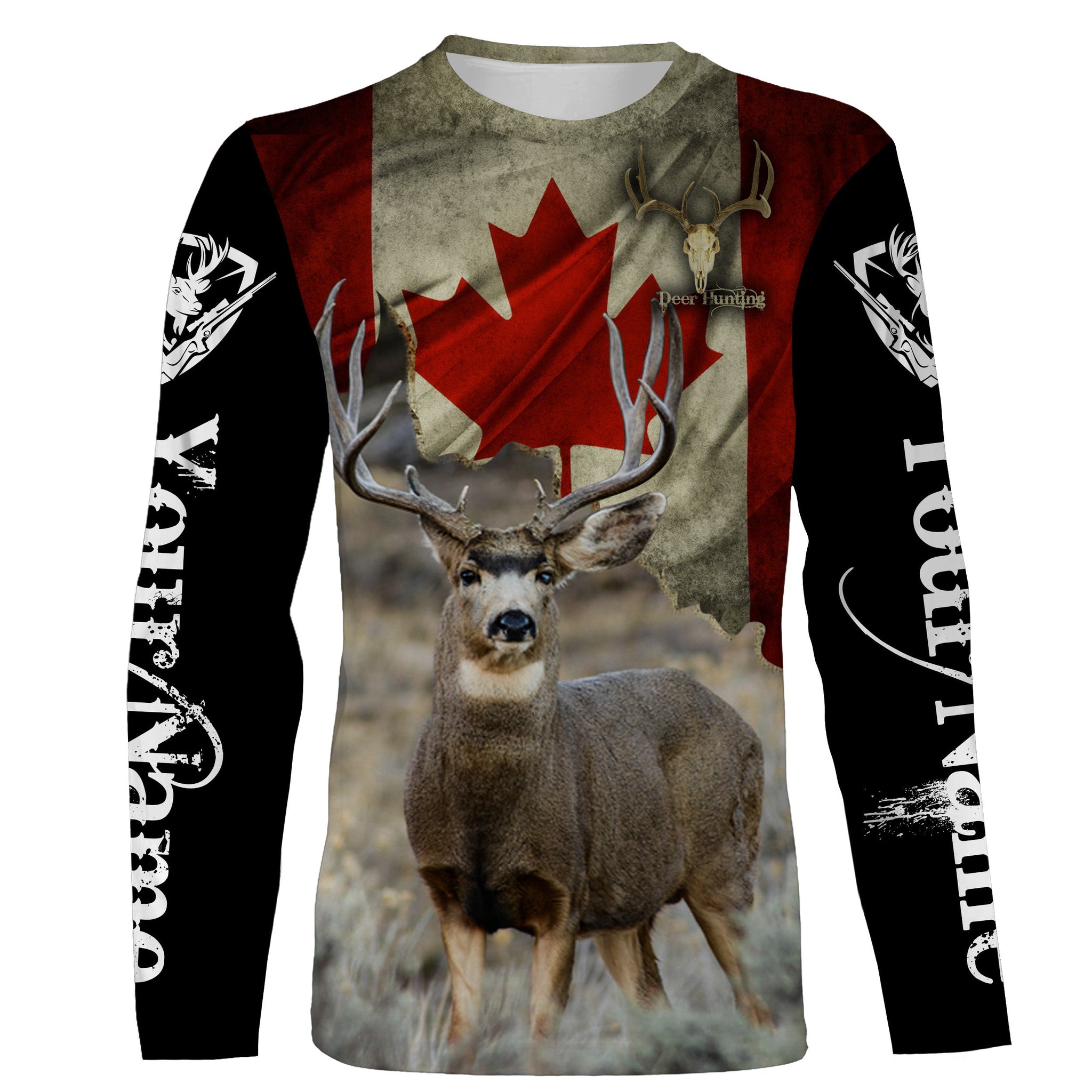 Mule Deer Canada flag 3D all over print Shirts, Personalized hunting gifts for Men, Women and Kid FSD3177