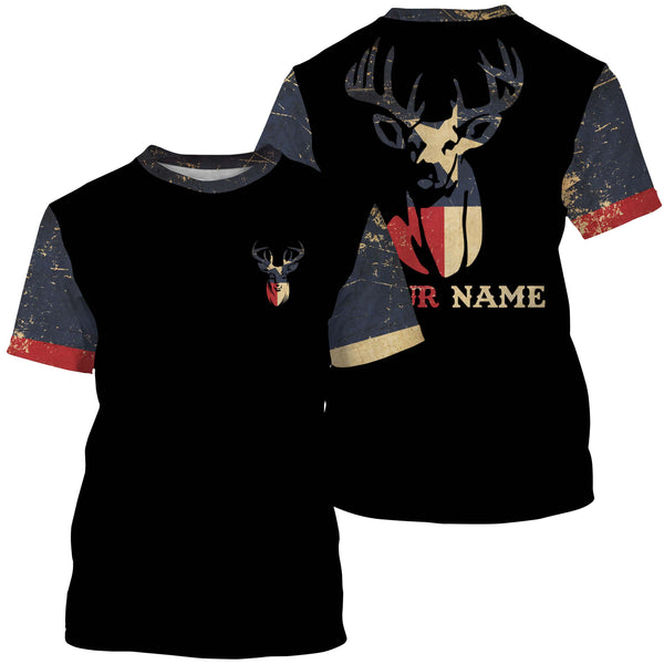 Texas Deer Hunting TX flag custom name all over print shirts, personalized Deer hunting gifts FSD3186