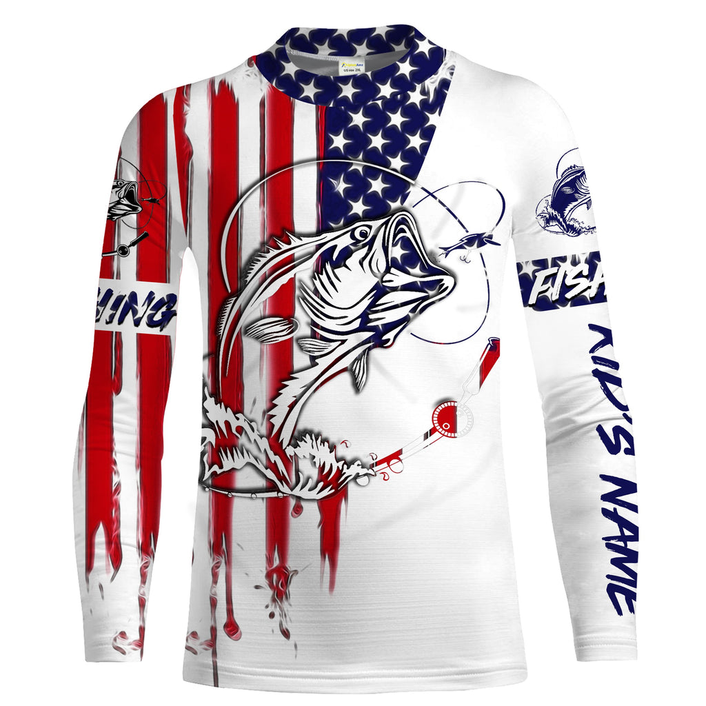 American Flag Wahoo Long Sleeve Saltwater Fishing Shirts, Patriotic De –  Myfihu