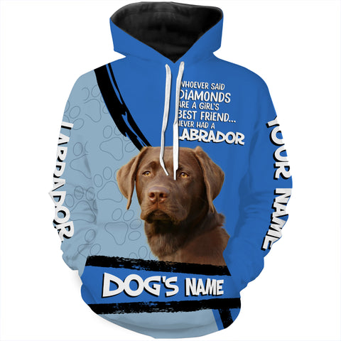Chocolate Labs Custom Name 3D All over printed Shirt, Cute Labrador Retriever Dog Funny Dog Saying shirt, Personalized Gift - FSD2818