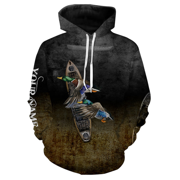 Kayak Duck Hunting Custom name all over printed Hoodie, T shirt, Long sleeve - Duck hunting clothes FSD3344