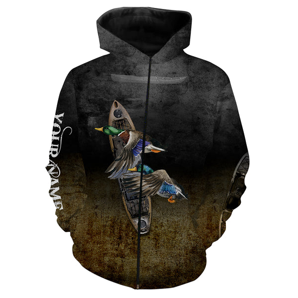 Kayak Duck Hunting Custom name all over printed Hoodie, T shirt, Long sleeve - Duck hunting clothes FSD3344