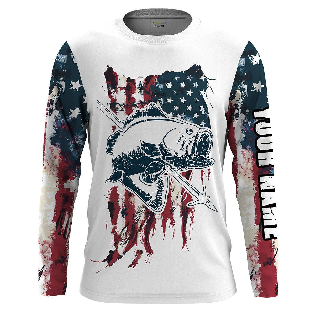 Bowfishing American Flag Customize Name 3D All Over printed Shirts For Men, Women - Personalized Bow Fishing Gifts FSD2229