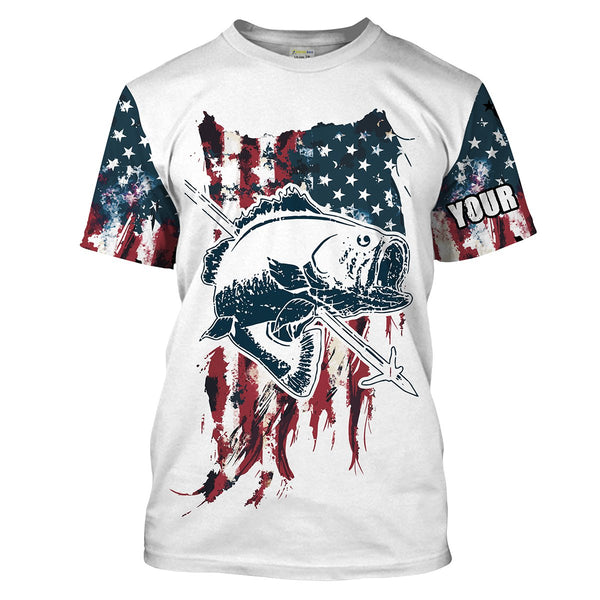 Bowfishing American Flag Customize Name 3D All Over printed Shirts For Men, Women - Personalized Bow Fishing Gifts FSD2229