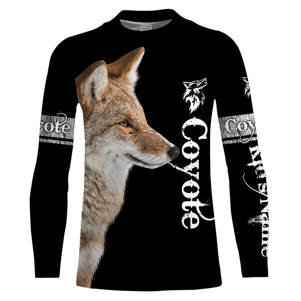Coyote Hunting Predator Hunter Customize Name 3D Full Printing Shirts Personalized Hunting Gifts for Adult and Kid FSD2073