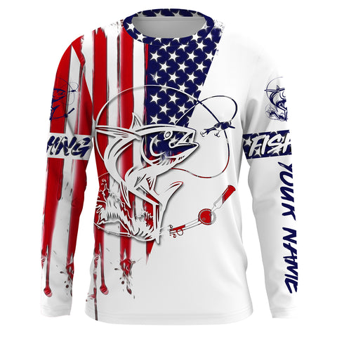 Fishing Shirt American Flag Tuna fishing Apparel for Adult and Kid, Personalized Patriotic fishing gifts FSD2578