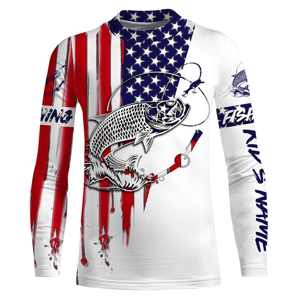 Fishing Shirt American Flag Tarpon fishing Apparel for Adult and Kid, Personalized Patriotic fishing gifts FSD2579